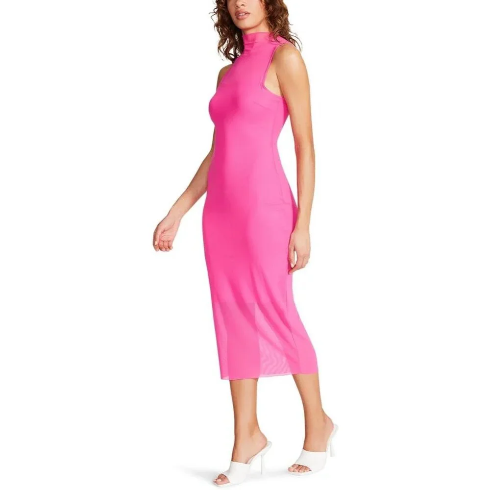 Women's Sidra Dress Pink Glo Small Knit Polyester Spandex Hand Wash - Picture 2 of 2